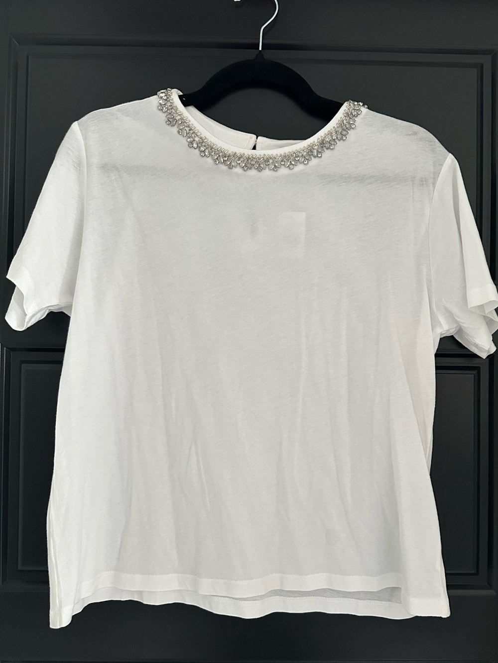 LOFT Embellished Crewneck White Women's T-Shirt NWT